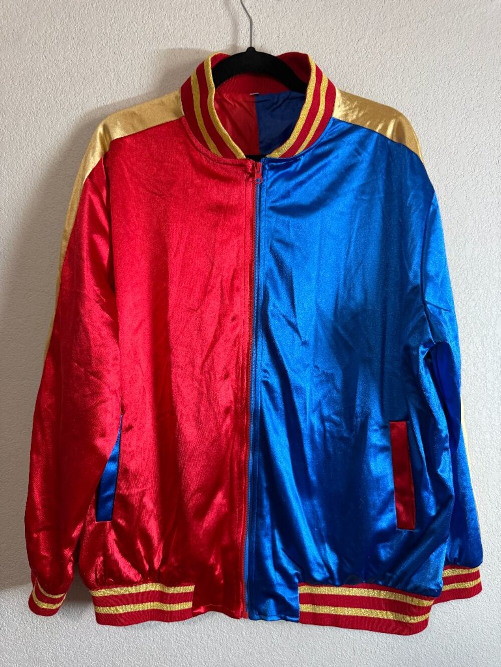 Women's Plus Size 3XL Harlequin "Property of Joker" Satin Bomber Jacket